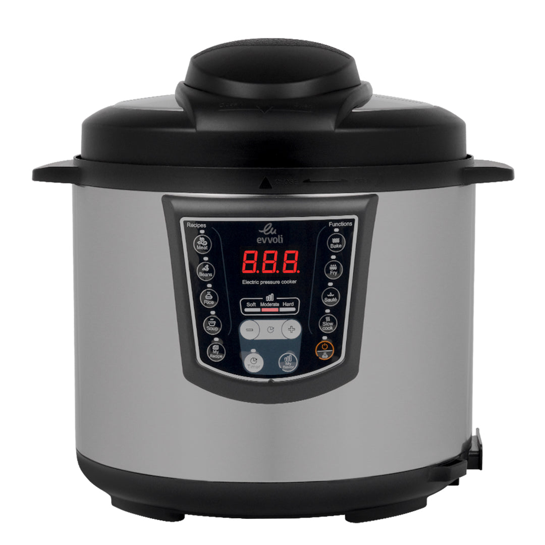 Evvoli 9-in-1 Multi-Use Programmable Digital-Display Pressure Cooker | 1000W | 6L