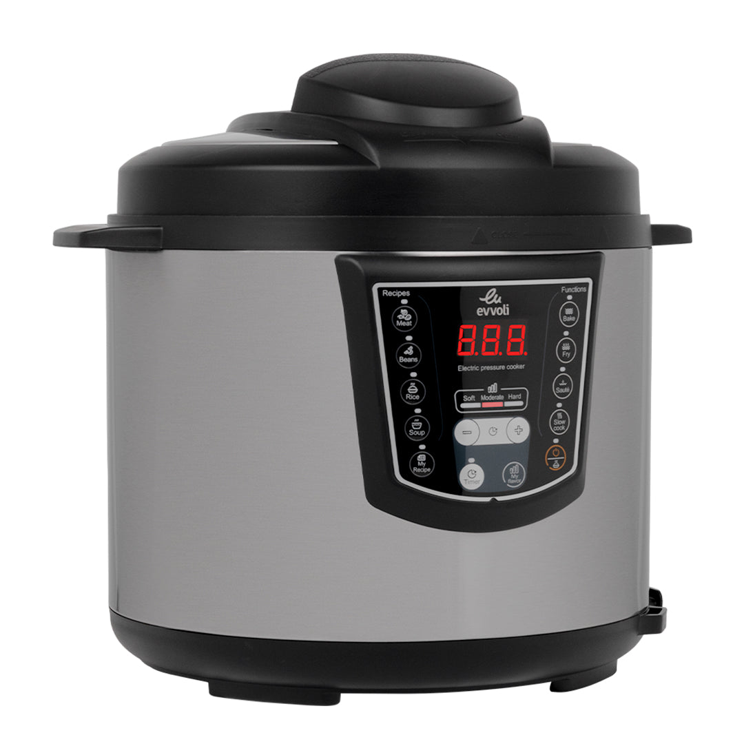 Evvoli 9-in-1 Multi-Use Programmable Digital-Display Pressure Cooker | 1000W | 6L