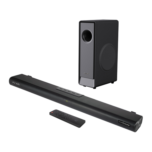 Evvoli Soundbar with Wireless Subwoofer | 240W | 2.1 ch