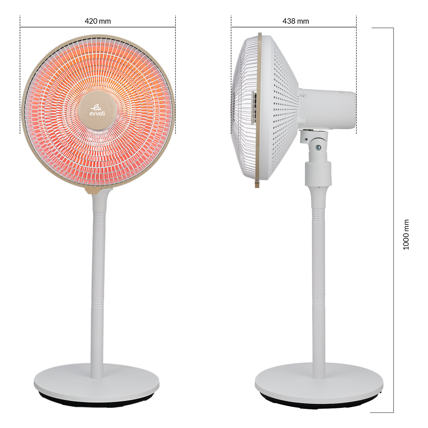 Evvoli EVCH‑1001W ceramic heater - White